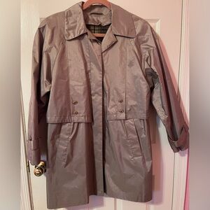 Elegant Women's Gray All Weather TrenchCoat with Removable Fleece Lining Size S